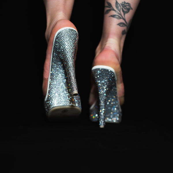 Center Stage Heels - Clear Rhinestone