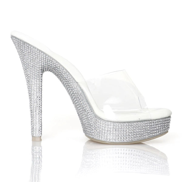 Center Stage Heels - Clear Rhinestone